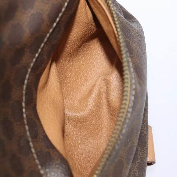 CELINE Macadam Canvas Shoulder Bag PVC Leather Brown - Picture 3 of 16